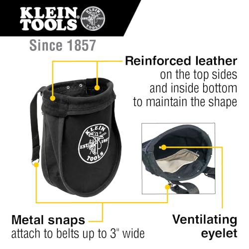Klein Tools 51A Tool Pouch, Utility Pouch for Carrying Nuts and Bolts, with Interior Pocket, No. 10 Canvas, 9 x 3.5 x 10-Inch