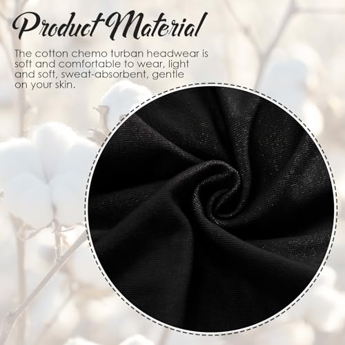Cotton Cancer Headwear for Women - Chemo Turban - Black