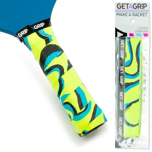 Pickleball Paddle Grip Tape - Anti-Slip Overgrips - Yellow/Blue/Black