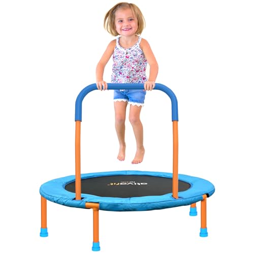 36-Inch Toddler Trampoline with Foam Handle - Orange & Blue