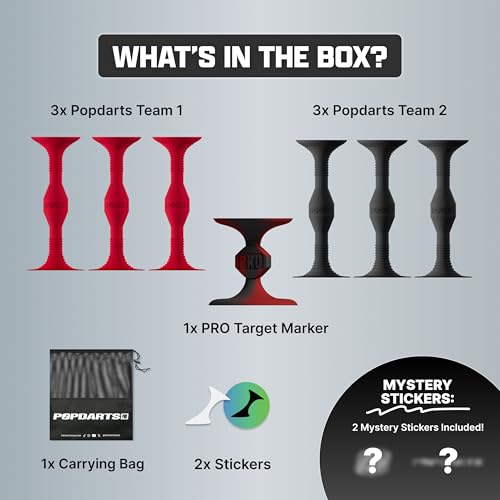 Popdarts PRO Pack Game Set Red & Black - Indoor & Outdoor Dart Game