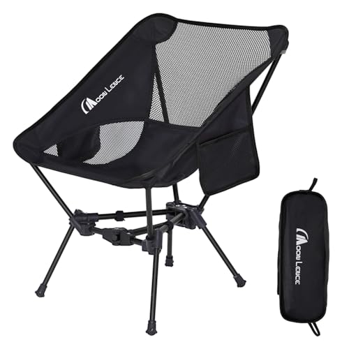 MOON LENCE Black Portable Camping & Backpacking Folding Chair - 4th Gen Ultralight, Compact, 330LBS Capacity