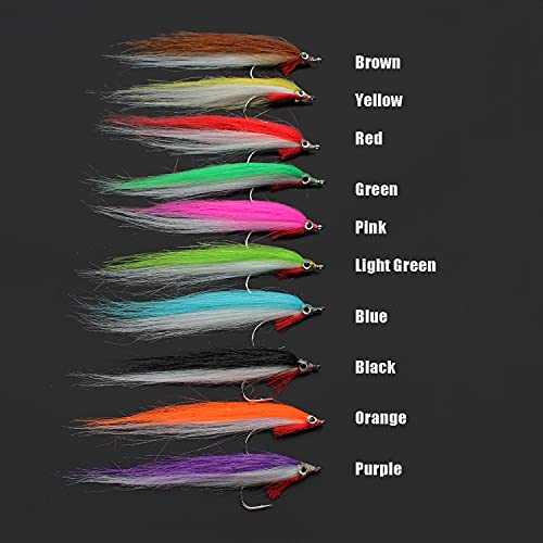 Tigofly 20 pcs 1/0 UV Color Fishing Flies Set for Salmon Trout Bass Steelhead