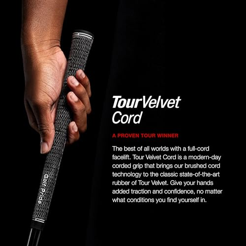 Golf Pride Tour Velvet Cord Golf Grip – Midsize, 1-Pack