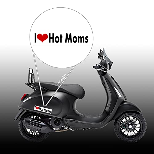 I Love Hot Moms Vinyl Bumper Sticker Decal - 1.5" x 6"