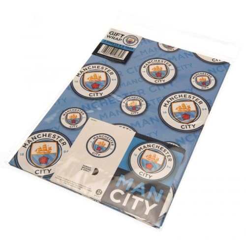 Manchester City FC Gift Wrap Sheets Set - Durable Paper, 2 Sheets