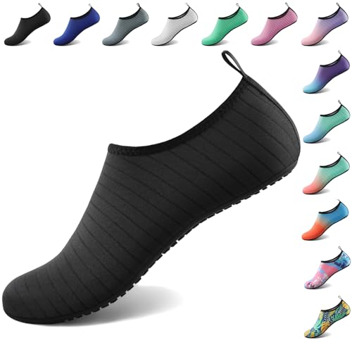 Quick-Dry Water Shoes for Women & Men - Black, Sizes 7-8 Women/6-7 Men