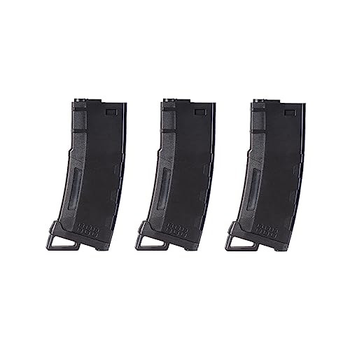 High Speed Mid-Cap Airsoft Magazine - 130 Round, Black - Pack of 3