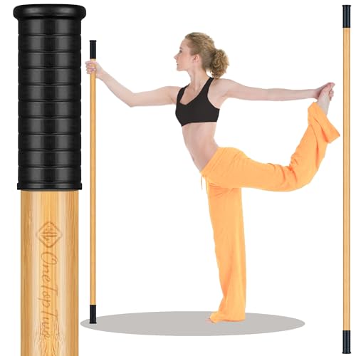 5ft Yoga Stick - Natural Bamboo with Non-Slip Black Ends