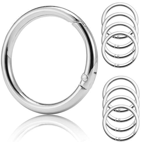 Keeshibao Silver 1 Inch (33mm) Spring O Rings for Keys, Bags & Accessories