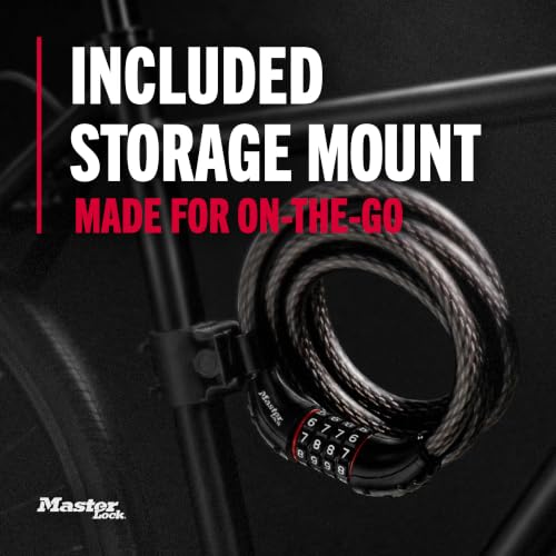 6 ft Braided Steel Cable Bike Lock with 4-Digit Combination