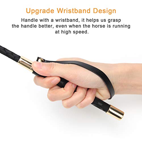 18 Inch Horse Riding Crop - PU Leather Whip - Black