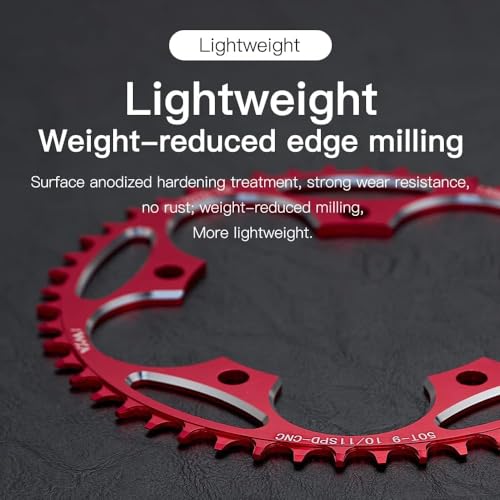 YBEKI 42T Black 130BCD CNC Aluminum Chainring for Road Bikes, Anti-Drop, Ultra-Light