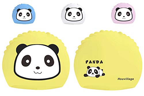 Kids Silicone Swim Cap and Anti-Fog Goggle Set for Boys and Girls - Yellow-1