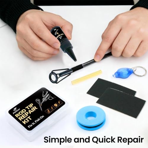 FishTrip 10pcs Fishing Rod Tip Repair Kit Stainless Steel Ceramic Guides Replacement