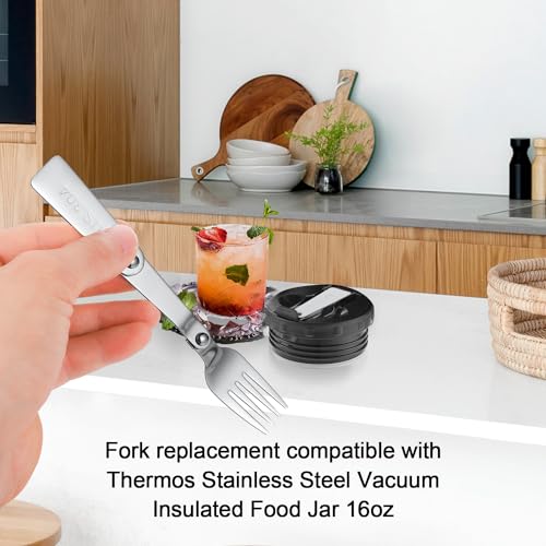 Folding Stainless Steel Forks - 6.3 Inch, 2-Pack for Camping