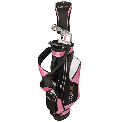 Junior Girls Golf Set V3 - Pink Clubs & Bag for Ages 4-7