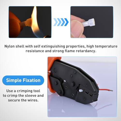300PCS Closed End Crimp Terminals 22-16 Gauge Nylon Insulated