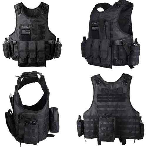 Adjustable Tactical Airsoft Vest with Removable Pouches
