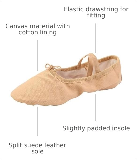 Canvas Ballet Slippers for Women - Light Tan