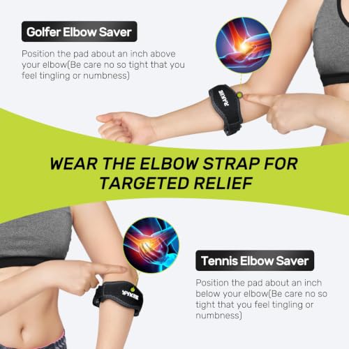 Rakiie 2 Pack Tennis Elbow Brace with Adjustable Strap