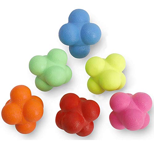6 PCS Rubber Reaction Balls for Agility & Reflex Training