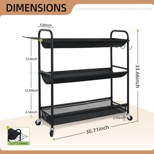 3-Tier Sports Ball Storage Rack with Wheels | Garage & Gym Organizer