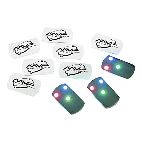 MVP Disc Golf Flat LED Tri-lite Lights Multicolor Pack of 10 - Easy Attach & Auto-Cycle