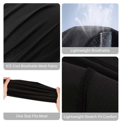 Cooling Skull Cap for Men - Sweat Wicking Helmet Liner - Black