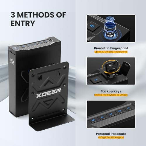 Biometric Gun Safe for Handgun - Quick Access Pistol Safe S12