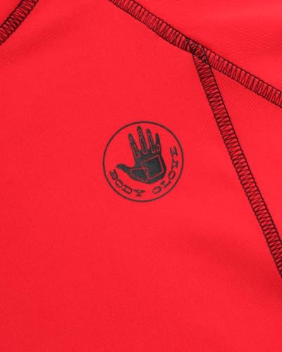 Boys Long Sleeve Rash Guard Swim Shirt - UPF 50+ Sun Protection - Size 12 Red