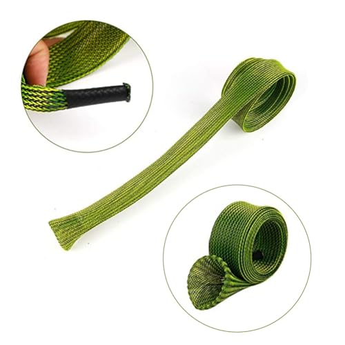 Yontree 12-Pack Fishing Rod Sleeve - 67'' Rod Socks, Mesh Cover for Spinning/Casting Rods, 1.4'' wide, 12 colors