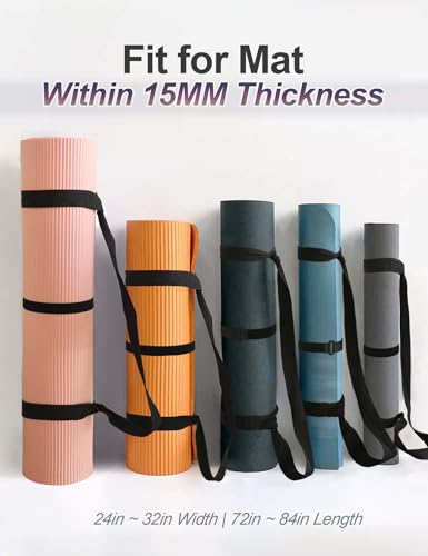 Yoga Mat Carrier Strap - Adjustable Cotton Blend - Haze Blue