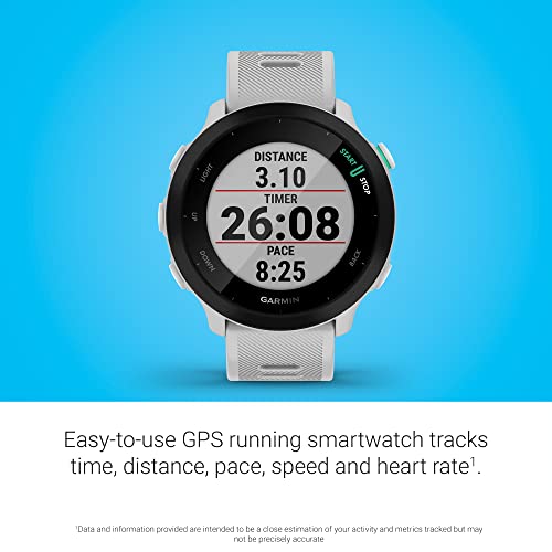 Garmin Forerunner 55 GPS Running Watch - White, Renewed