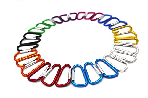 30pc D-Shaped Aluminum Alloy Carabiner Clips for Camping & Hiking