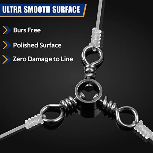 3-Way Fishing Swivels Tackle - 30pcs 6# 33lbs Stainless Steel