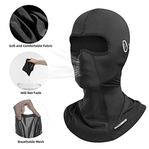 Summer Balaclava Face Mask - Cooling Neck Gaiter - One Size Black