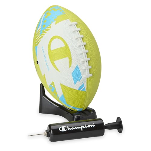 Champion All-Weather Youth Football Set with Pump & Kicking Tee, Rubber Grip