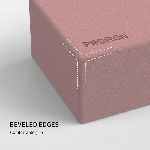 Yoga Blocks 2 Pack - High Density EVA Foam - Smoky Pink