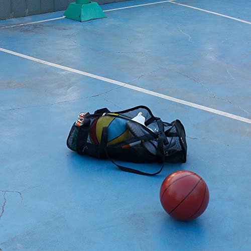 Yocoolfun Large Mesh Basketball Duffel Bag with Shoulder Strap for Sports Gear