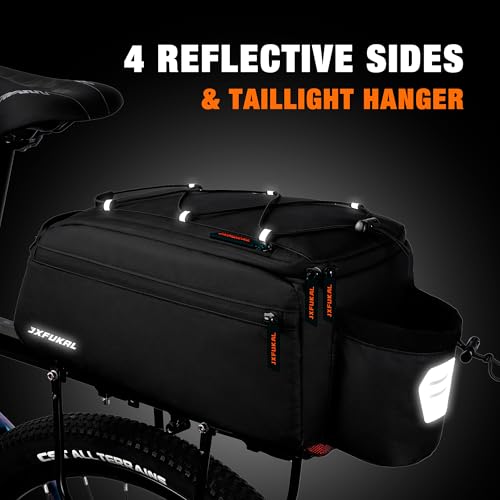 13L Waterproof Bike Rack Bag - Rigid Support Panels & Reflective Design