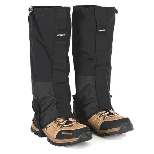 Waterproof Winter Snow Gaiters for Hiking - Black Ankle Covers