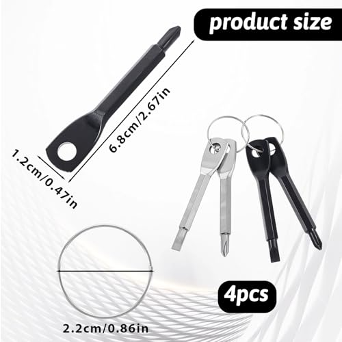 8 Pieces Chain Flathead Screwdriver Set Pocket Keychain Screwdrivers Tools Set Outdoor Tool Gadgets Kit Travel Mini Screwdriver Repairing Tool with Keyring Key for Dad Gift Electrician DIY