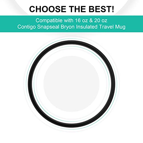 Replacement Seals for Contigo Snapseal Travel Mug - Black, 6 Pcs