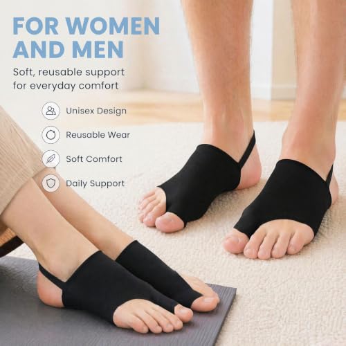 Black Bunion Corrector for Men & Women with Anti-Slip Strap - 2 Pack