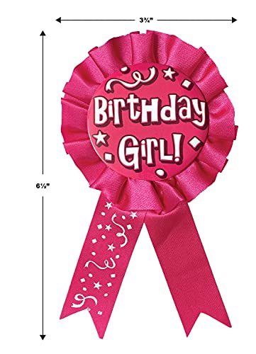 Birthday Girl Award Ribbon - 3.75" x 6.5" Satin Ribbon