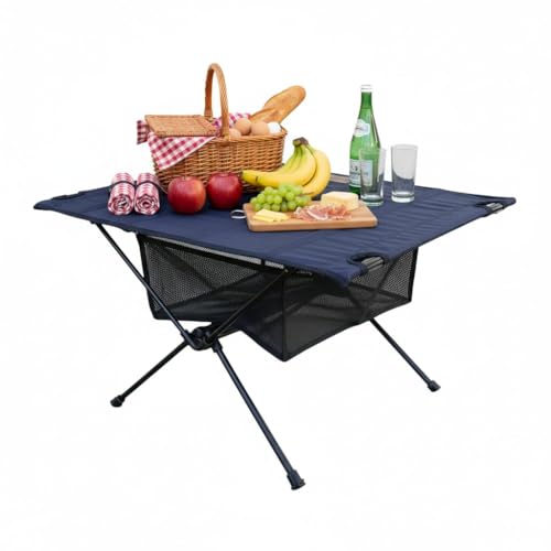 NACETURE Ultralight Foldable Camping Table with Mesh Basket - Black