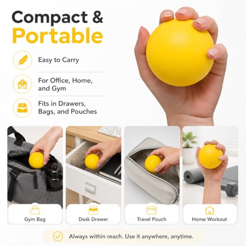 Hand Exercise Grip Ball - Finger Strengthener for Sports - Yellow