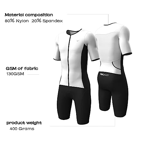 Men's Triathlon Suit - Race Skinsuit for Cycling, Swim & Run
