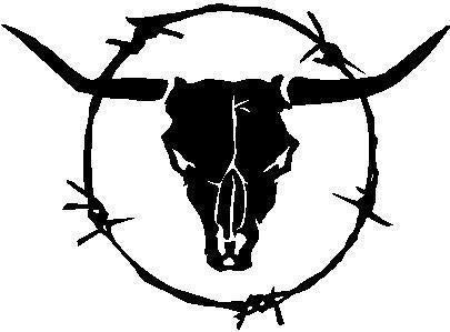 Longhorn Bull Skull Barb Wire Vinyl Decal - Durable Outdoor Bumper Sticker